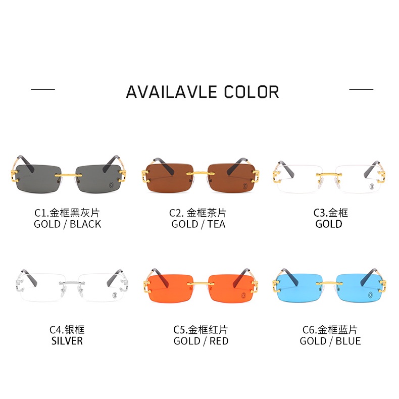 Cá tính mới không khung carter fire thương hiệu sang trọng kính râm phụ nữ cross-border street shooting trend kính râm nam ngoại thương uv400 nhà sản xuất bán buôn kính