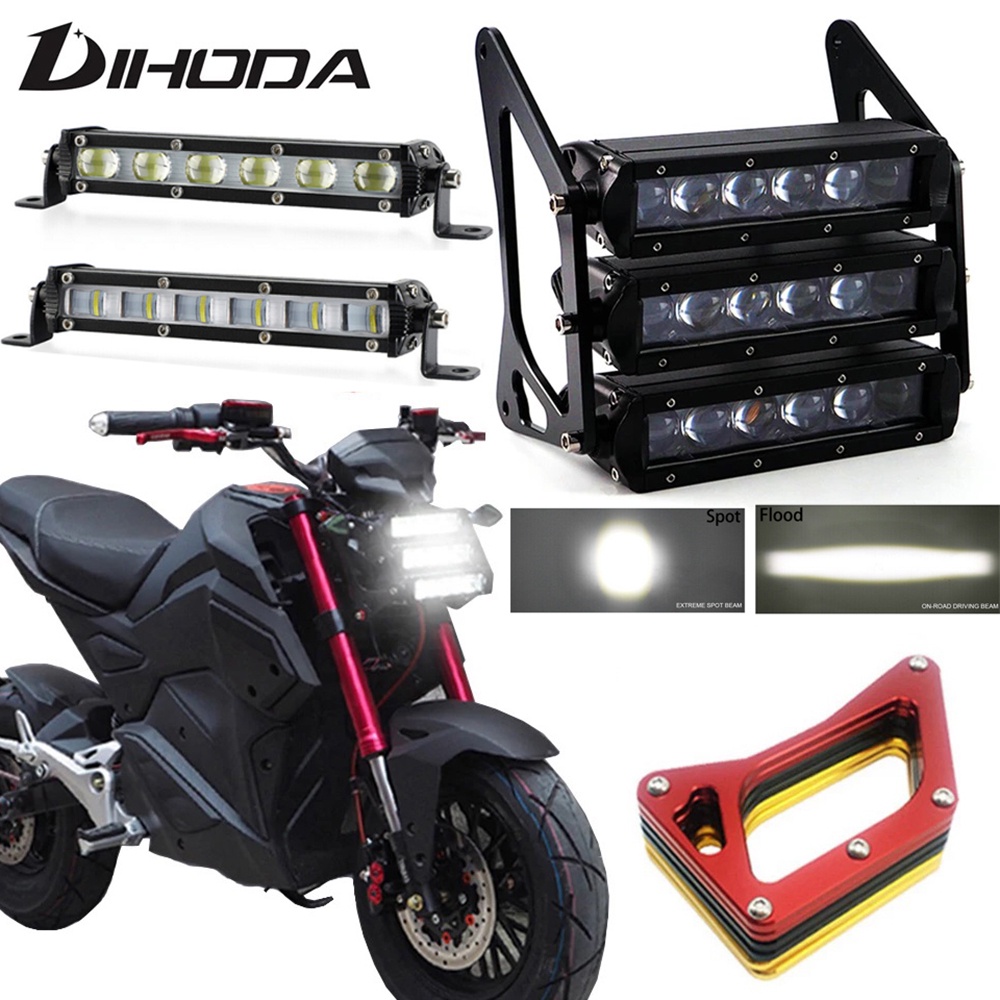 Đèn Pha Xe Máy 54W 12V 3400LM LED Sửa Đổi Ba Lớp Trước Dĩa Đèn 4 Màu Giá Đỡ Cho Xe Honda Grom MSX125