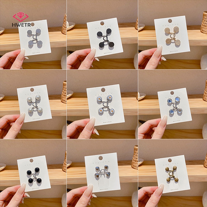 Bộ khóa gài thu nhỏ thắt lưng HWETR bằng kim loại cho quần jean/ váy của nữ