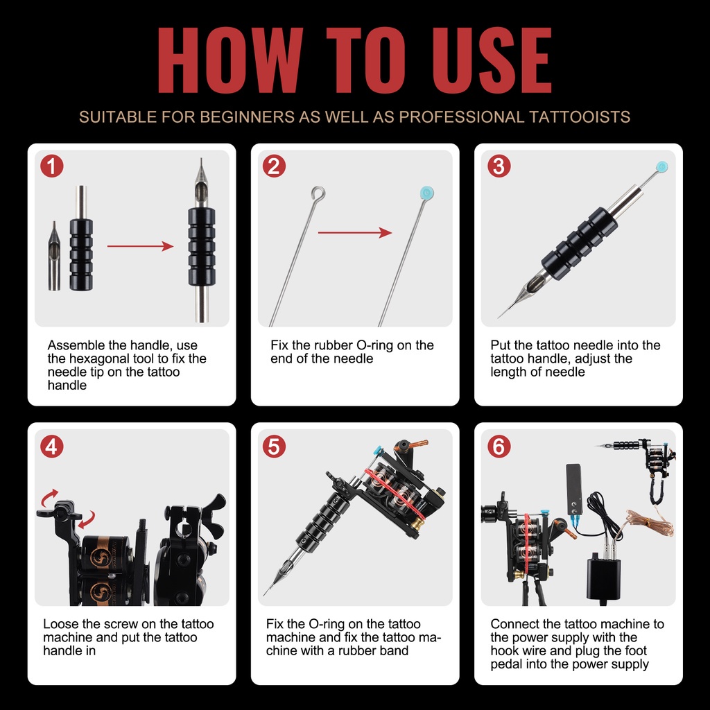 Máy xăm 1pc cho đường kẻ và bóng máy xăm quay phụ kiện hình xăm gang bọc cuộn công cụ hình xăm cho nghệ thuật cơ thể