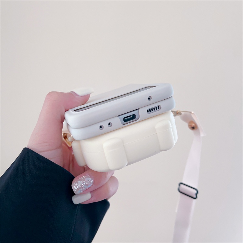 Ốp lưng samsung galaxy z flip 3 flip4 cubic lackey coin purse satchel z flip 5 case gấp ngăn ngừa rơi