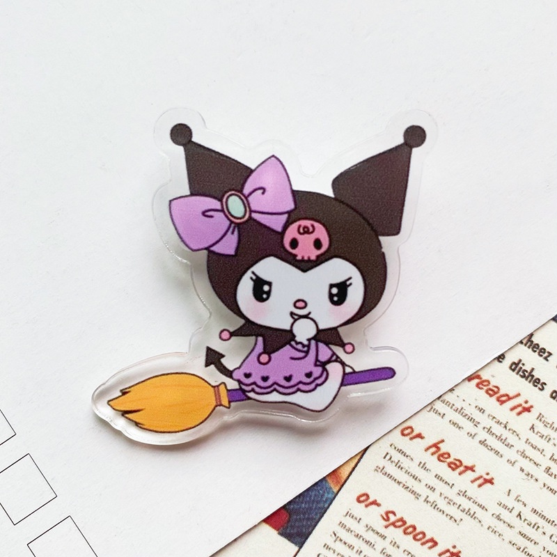 Sanrio Trâm Cài Áo Bằng acrylic Hình kuromi Dễ Thương Sáng Tạo