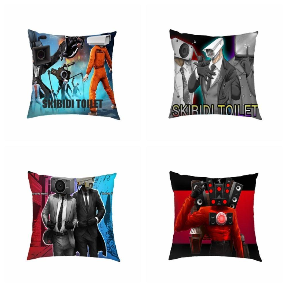 Shanrong Vỏ Gối Nhồi Bông In Hình anime toilet man skibidi Sáng Tạo Cho Bé