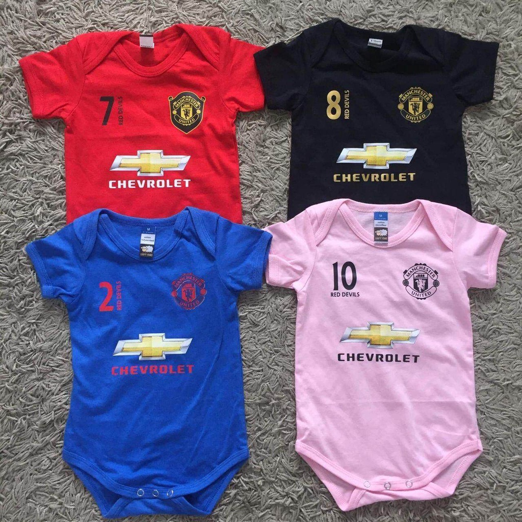 UNITED MANCHESTER Baby Rompers Unisex Có Logo Ghen Cotton