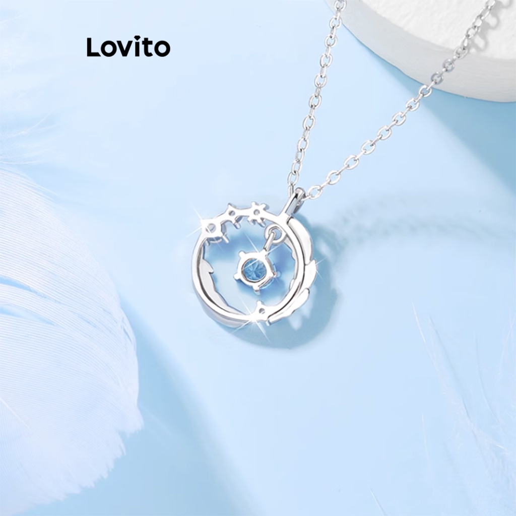 Dây chuyền Lovito kim loại màu trơn phong cách thường ngày cho nữ L60AD027