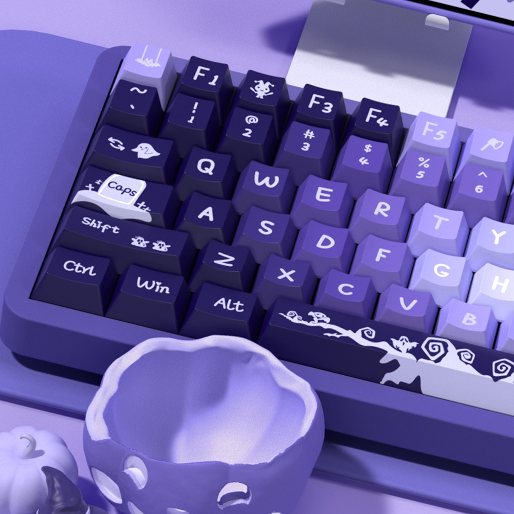 Halloween keycaps cherry profile keycap hoạt hình được cá nhân hóa cho bàn phím cơ với nắp phím 7u và iso