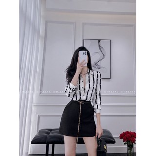 DÂY THẮT LƯNG XÍCH VÀNG PHỐI DA ĐEN