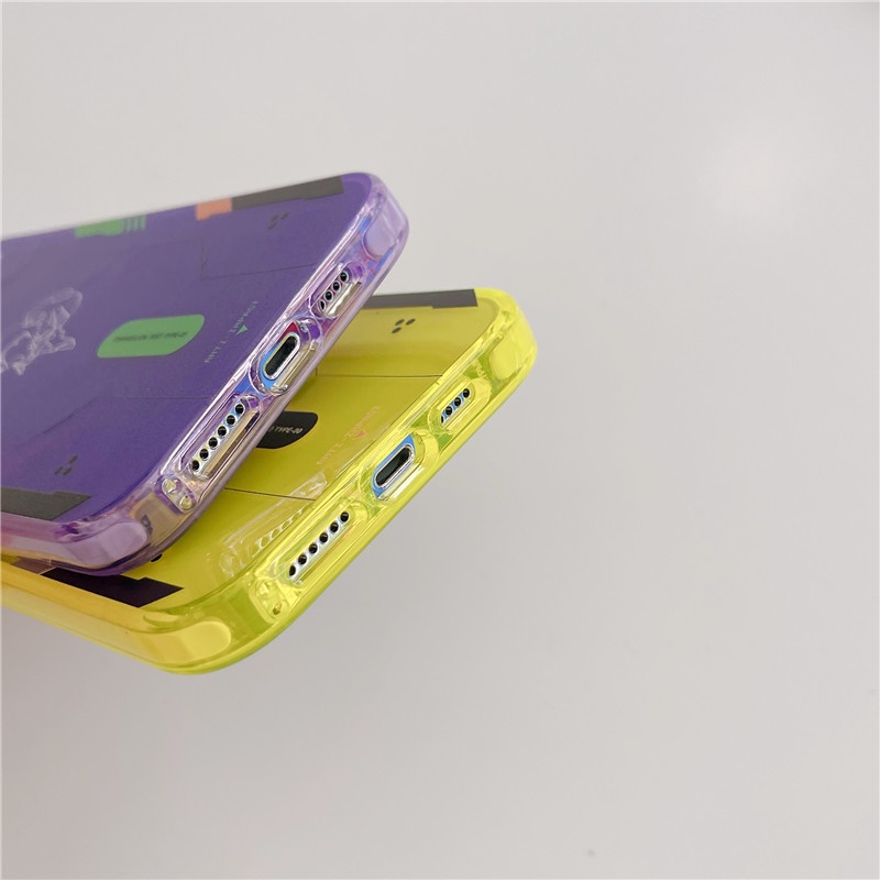 Vỏ điện thoại hoạt hình evangelion độ trong suốt cao huỳnh quang cho iphone 11 12 13 14 pro max cover