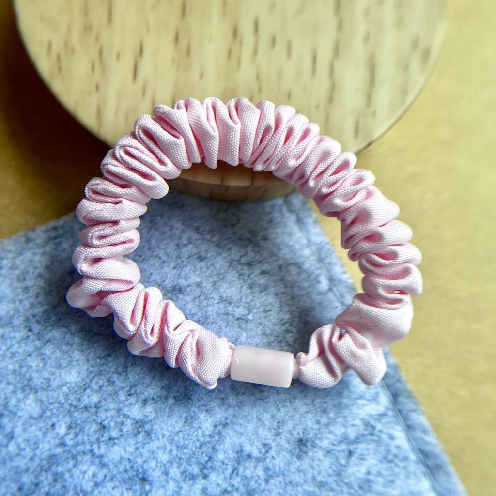 Gấu hình tròn tự làm kẹo màu dễ thương thắt lưng đàn hồi cao tóc đuôi ngựa cao chất liệu thủ công mũ đội đầu đơn giản