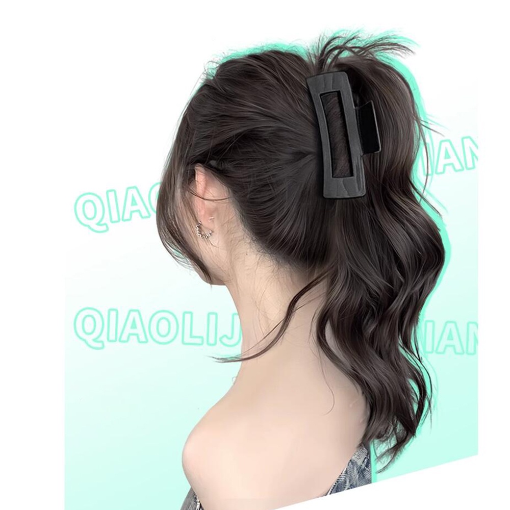 Y2k hotties girls long fluffy curly high ponytail grab wig women elegant women half waterfall clip-on hair extensions
