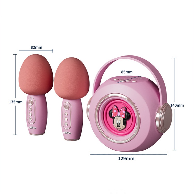 DISNEY : Hai mic sạcdisney e28 không dây bluetooth 5.3 loa mini chuột mickey minnie ánh sáng rgb chất lượng âm thanh hifi ba chế độ hỗ trợ thẻ tf aux bộ loa karaoke gia đình di động