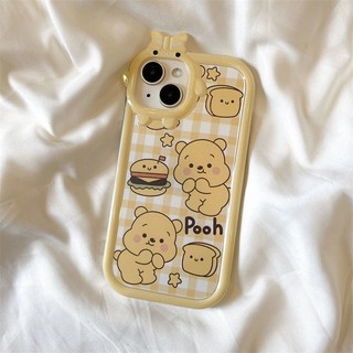 Vỏ điện thoại chống vỡ có sẵn cho iphone11 12 13 14pro max cao cấp iphone x xr xs max se iphone 7 plus 8 plus cartoon plaid bear soft case