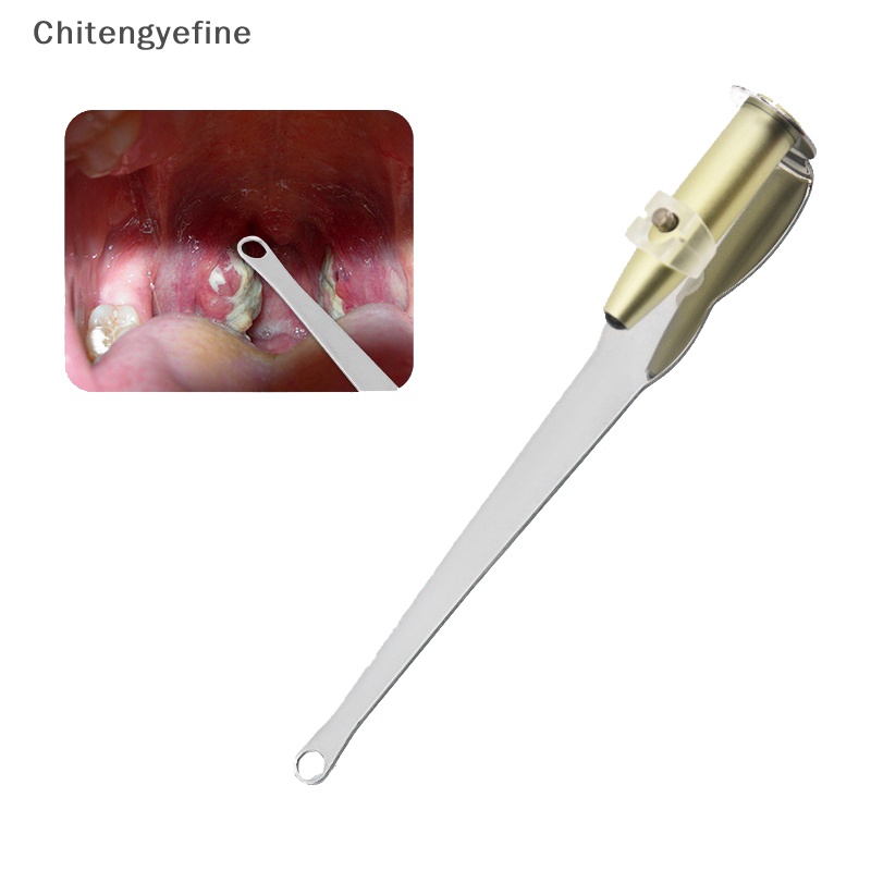 Ctye thép không gỉ tonsil stone remover tools led light mouth cleaner care tool fine