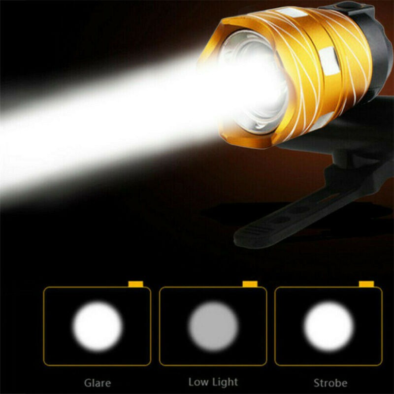 Đèn xe đạp có thể điều chỉnh phía sau usb / đèn trước xe đạp siêu sáng / 4 chế độ chống thấm nước đèn pin thể thao cắm trại