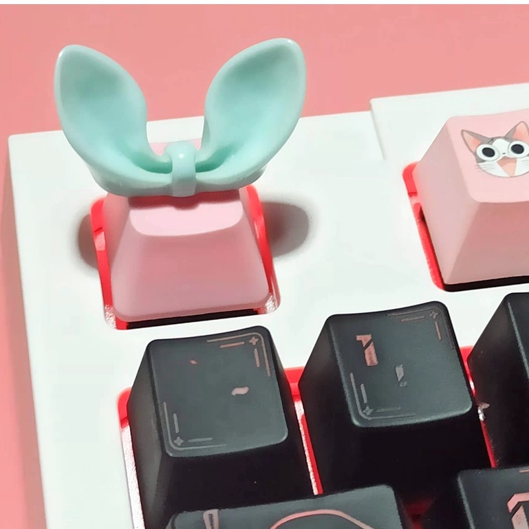 Dễ Thương Vỏ Bọc Chìa Khóa abs Hình Tai Thỏ Đáng Yêu Cho Bàn Phím Cơ