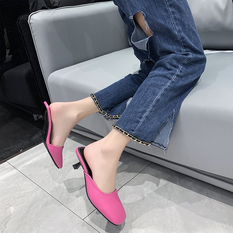 Giày cao gót vuông ngón chân stiletto thời trang dép nữ size 35-39