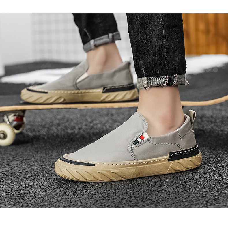 Lụa băng thoáng khí mới phiên bản hàn quốc giày hợp thời trang cho nam giày vải thường