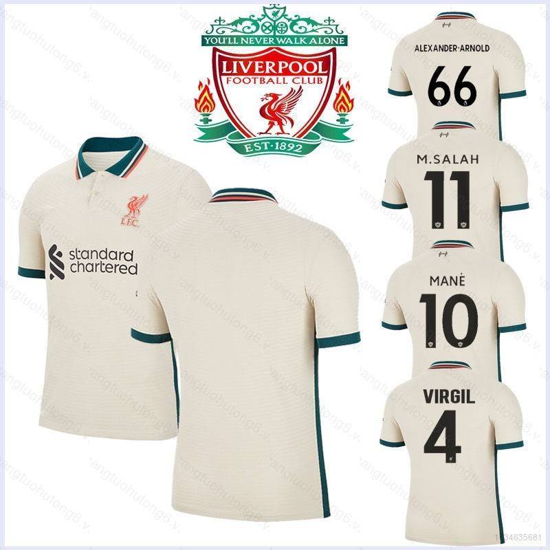 Bhs 2021-22 liverpool f.c. Bóng đá jersey áo phông áo phông salah virgil bờm arnold sân khách áo bóng đá áo thun lỏng lẻo bsh