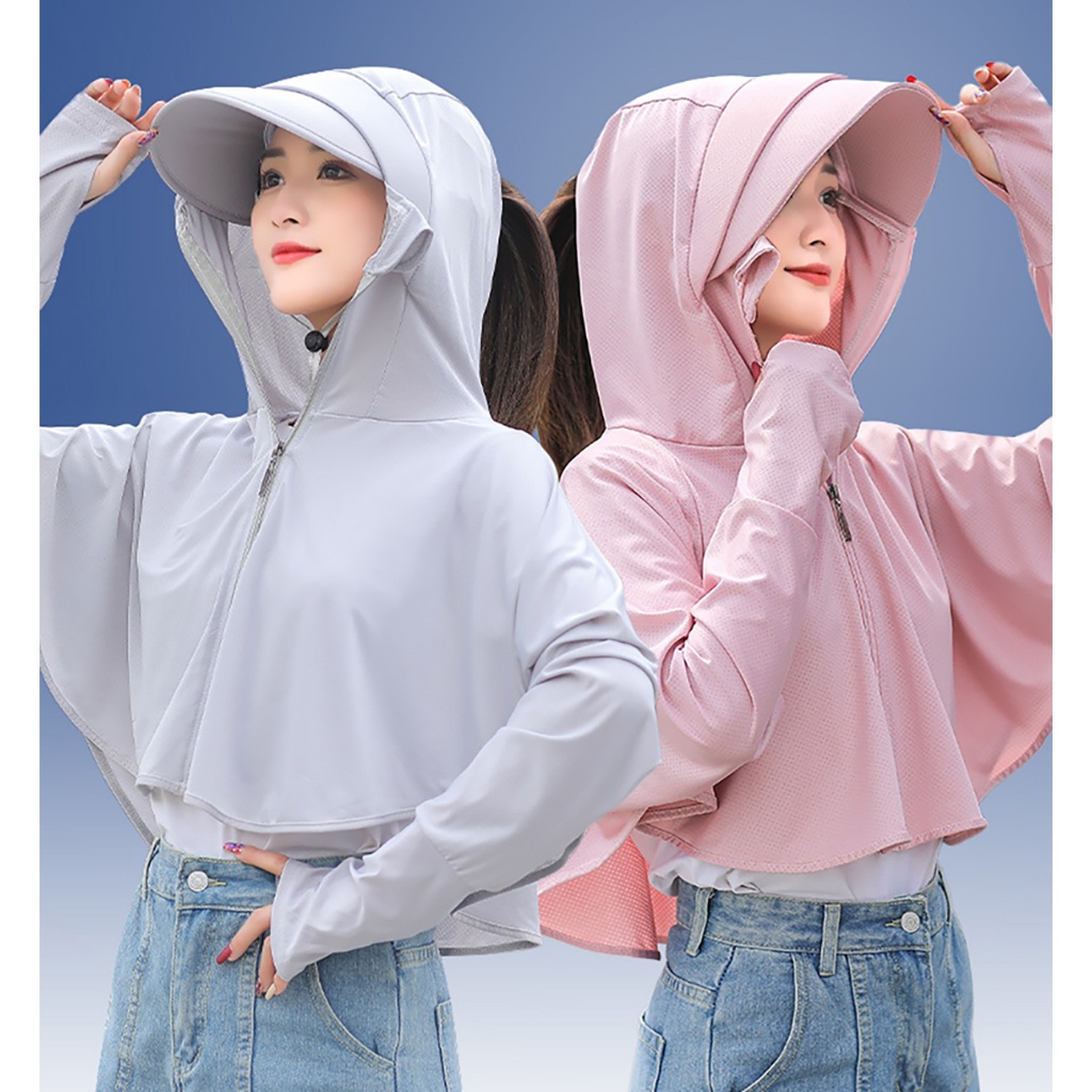 Áo Khoác Croptop Nữ Chống Nắng Tia Cực Tím UPF50+ (Vải Thun Thoáng Mát Croptop Thời Trang Đi Nắng và trời mát tiệnlợi)