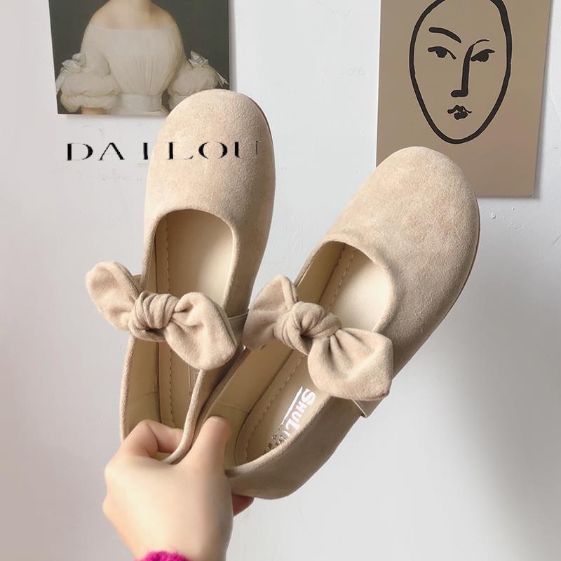 DAILOU dép nữ giày nữ Đế Mềm giày búp bê thoáng retro Cho Phong Cách Bán hàng nóng 081543