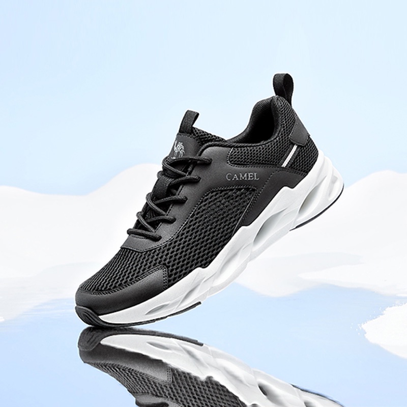 Giày thể thao AMERICAN CAMEL đế mềm nhẹ chống trượt phối lưới thoáng khí thông thường cho nam