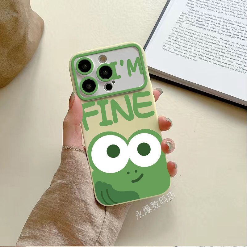 Fine little green frog cửa sổ phong cách mới phù hợp với ốp lưng điện thoại apple 14promax iphone13pro12 / 11 soft 7p 7f7g