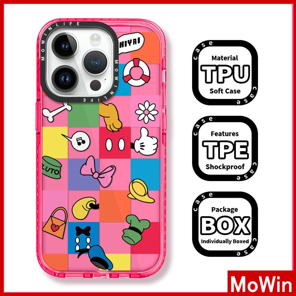 Ốp lưng iPhone 14 Pro Max Ốp Lưng iPhone Ốp Mềm Trong Suốt Dày Chống Sốc Bảo Vệ Máy Ảnh Khung Màu Hồng Lưới Màu Thời Trang Tương thích với iPhone 13 Pro Max 12 Pro Max 11 XR XS 7 8