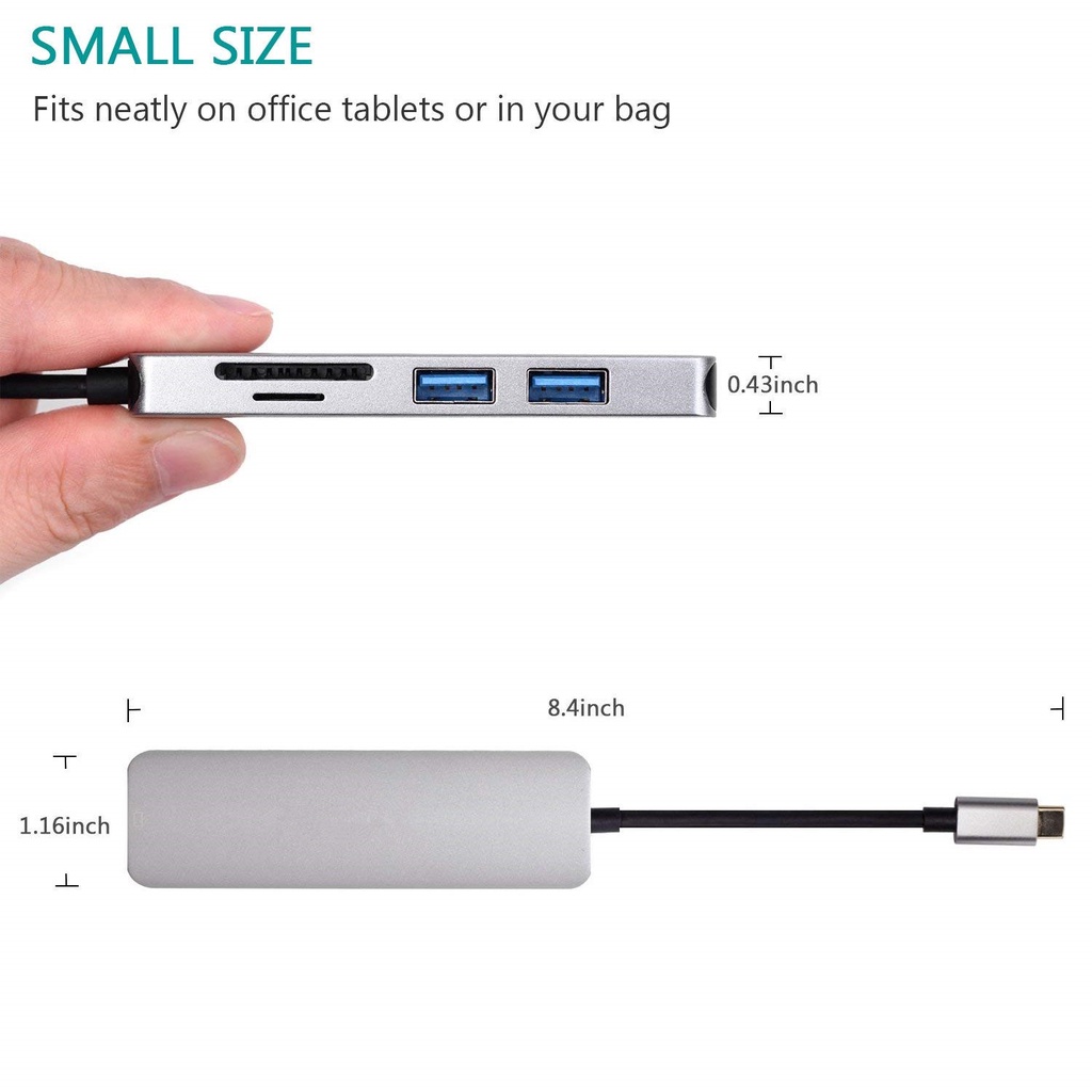 Usb 3.1 type-c hub to hdmi-tương thích adapter 4k thunderbolt 3 usb c hub tf sd reader slot pd cho macbook pro / air / huawei mate
