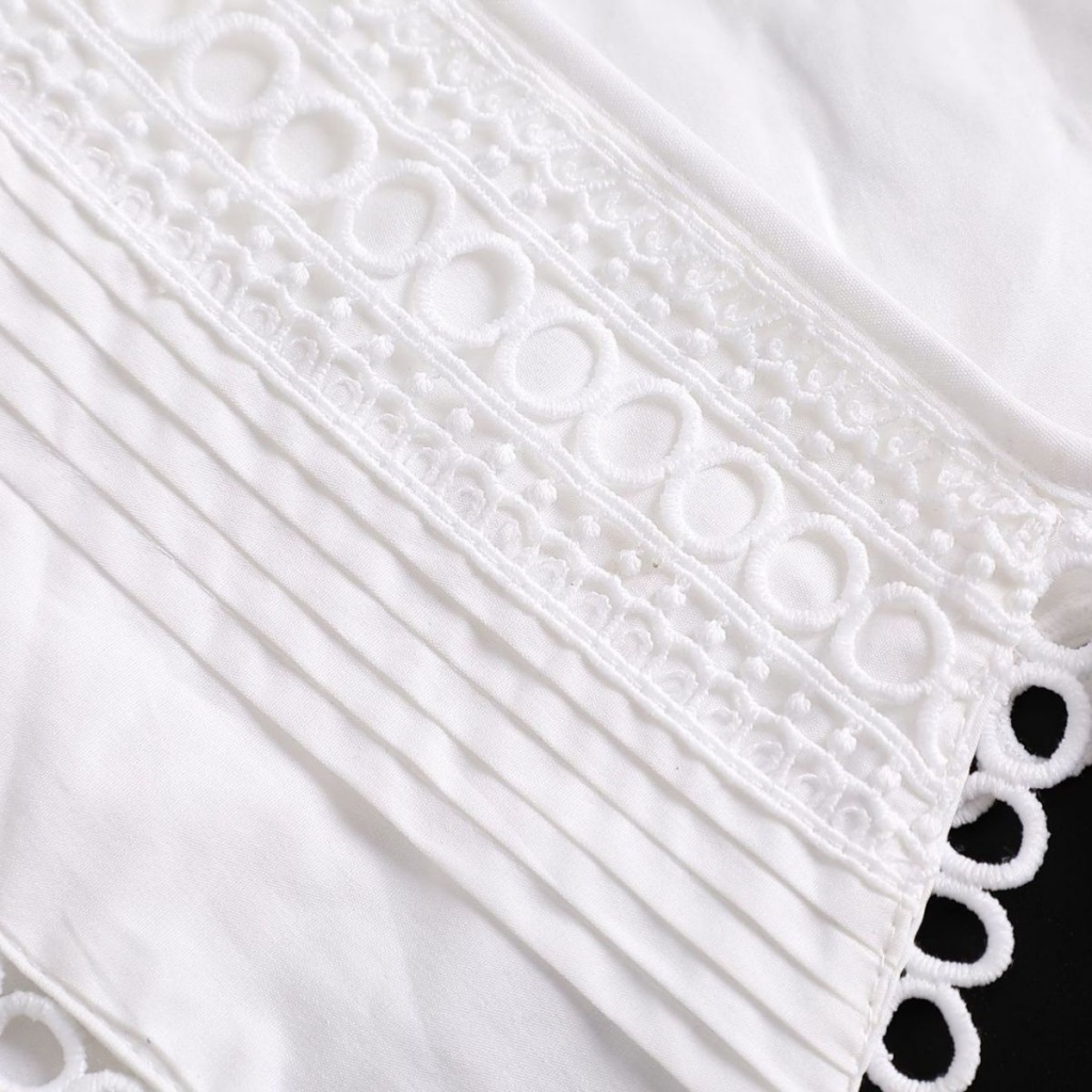 Cổ Áo Giả Vải Cotton Phối Ren Dễ Phối Đồ Thời Trang Cho Nữ