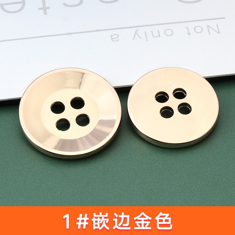 Set 5 Nút Áo Tròn 15Mm Bằng Kim Loại Phong Cách Cổ Điển