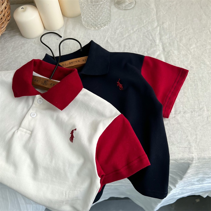 Áo polo Tay Ngắn In Họa Tiết Hoạt Hình Thời Trang Mùa Hè Cho Bé Trai