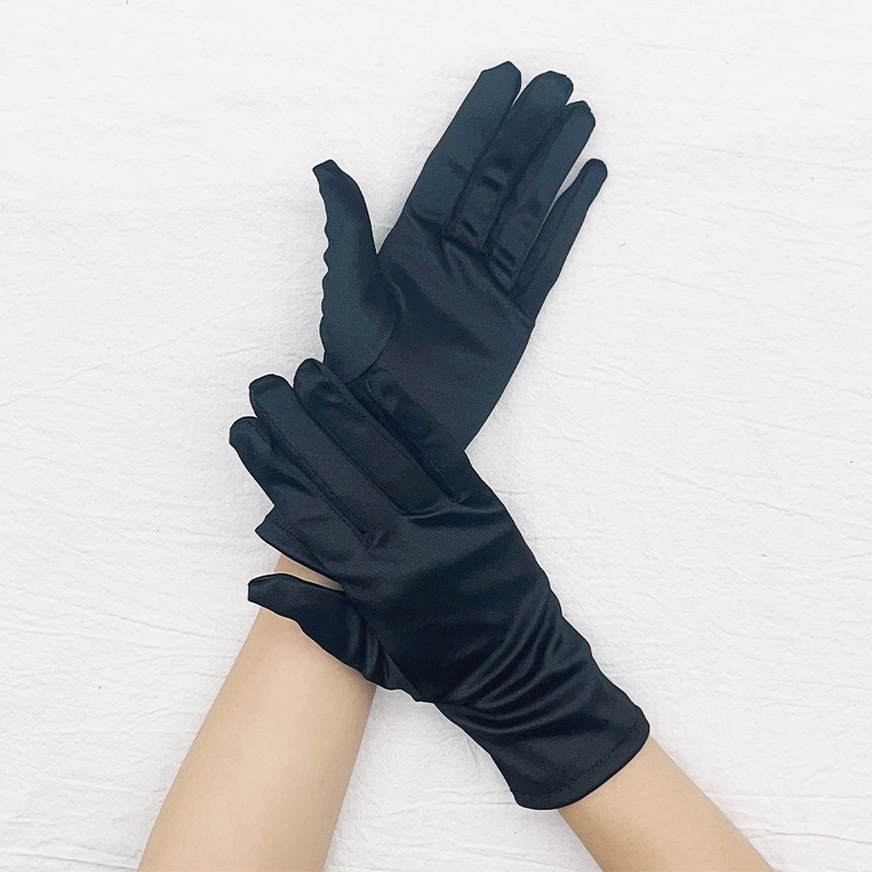 1 Đôi Găng Tay satin Ngắn Màu Trơn Thời Trang Cho Cô Dâu