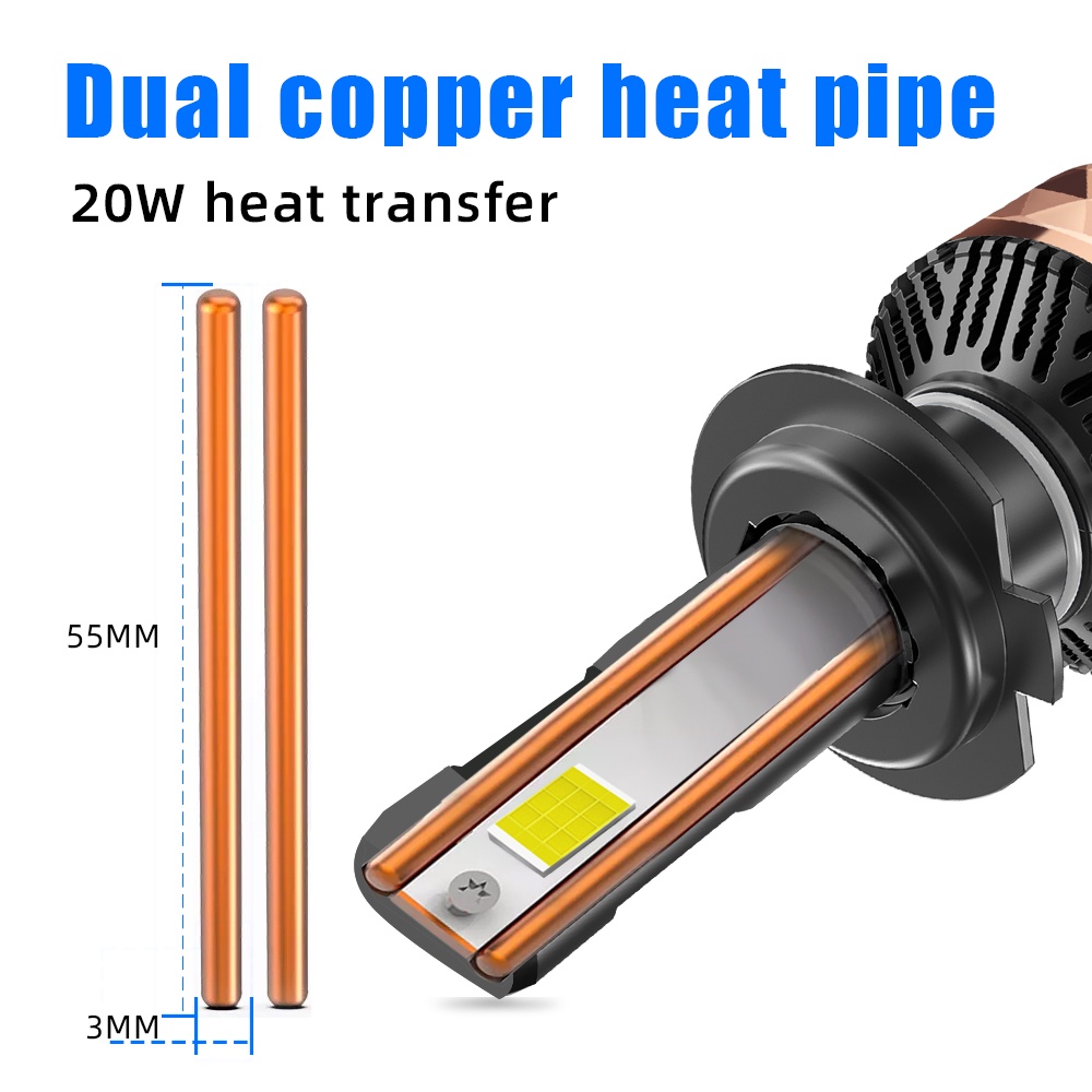 Đèn Pha LED 4575 chip 200W 60000Lm H7 H4 H11 H1 H8 H9 HB3 HB4 HIR2 9005 9006 H7 H4 Chuyên Dụng Cho Xe Hơi