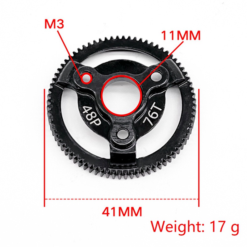 Bánh Răng Cứng Chuyên Dụng Cho TRAXXAS 1 / 10 2WD F-150 SVT Raptor-58064-2 76T + 19T + 20T + 21T