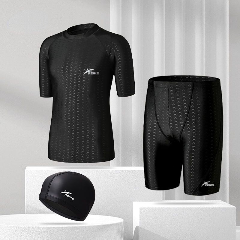 Bộ Đồ Bơi / Kính Bơi / Mũ Bơi Giả Da Cá Mập Nhanh Khô Chuyên Nghiệp Cho Nam