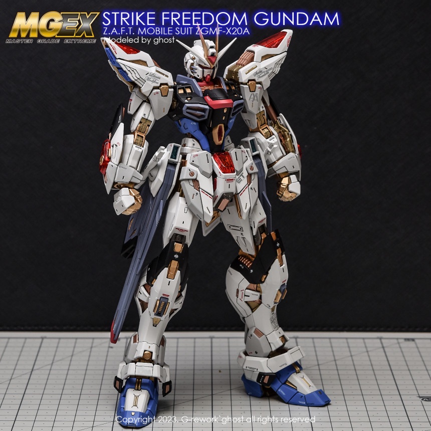 Decal Dán Trang Trí Xe Hơi In Chữ GHOST MGEX Strike Freedom
