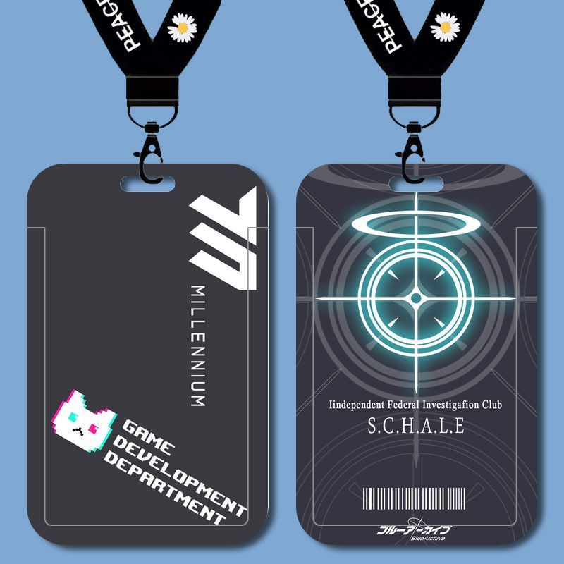 Blue Archive College logo three hundred ghosts night walking card holder student meal card school card label work card protector