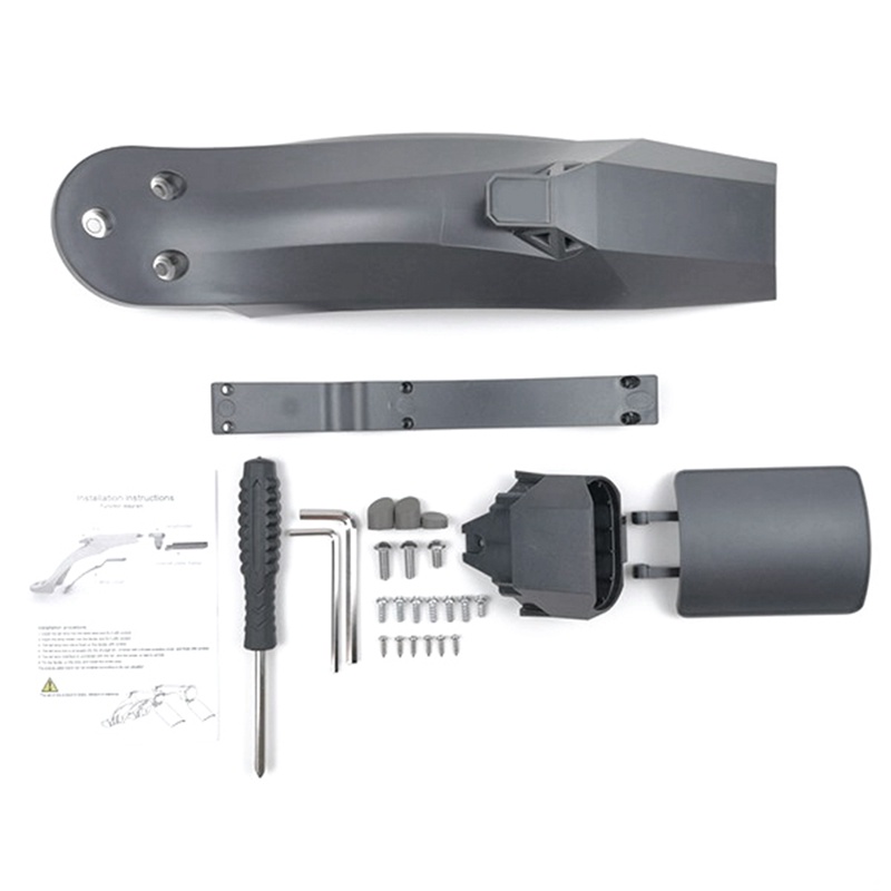 FENDER Tấm Chắn Bùn Phía Sau Đa Năng Kèm Nắp Đậy Biển Số Cho Xe Scooter Điện Xiaomi Electric Scooter PRO2 Đen