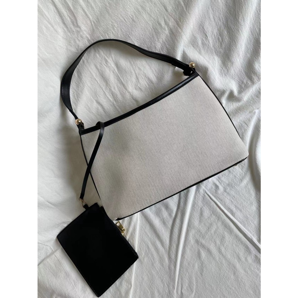 Túi Xách Đeo Vai Vải Canvas Họa Tiết Xương Cá Kiểu Hàn Quốc Dễ Thương Cho Nữ