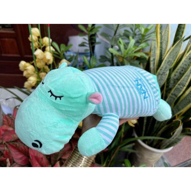 Bộ chăn gấu hàng khuyến mãi hình hà mã xanh,chim cánh cụt, hươu vàng, voi