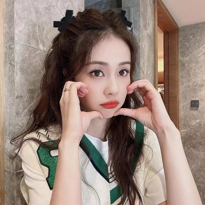 Kẹp Tóc Nơ Màu Đen Bằng Nhung Phong Cách Công Chúa Thời Trang Mùa Hè
