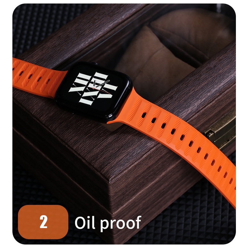 Dây Đeo Cao Su Silicon Mềm 49mm 45mm 44mm 41mm Cho iWatch series 8 ultra 7 6 se 5