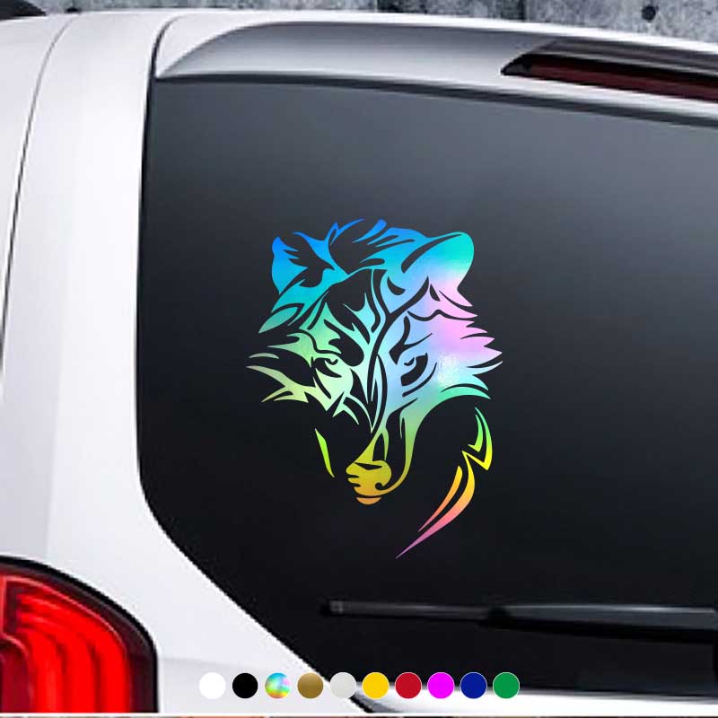 Sticker Vinyl Hình Chó Sói Vui Nhộn Dán Trang Trí Xe Hơi / Xe Máy / Laptop