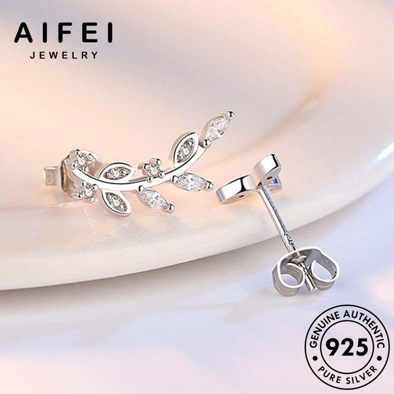AIFEI JEWELRY sức tua moissanite trang thời khuyên cương vành kim 925 kiện trang quốc lá tai phụ nguyên xỏ nữ Thời hàn bản thật thời tròn bông bạc E130