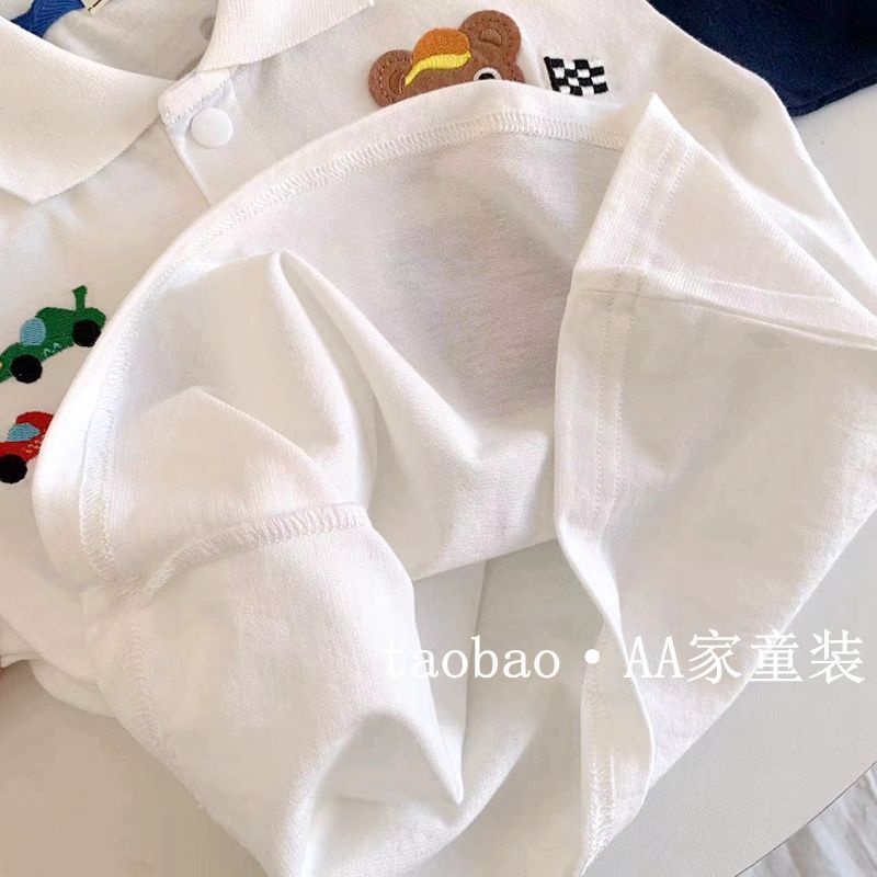 Áo polo Ngắn Tay Thoáng Khí In Họa Tiết Hoạt Hình Dễ Thương Cho Bé