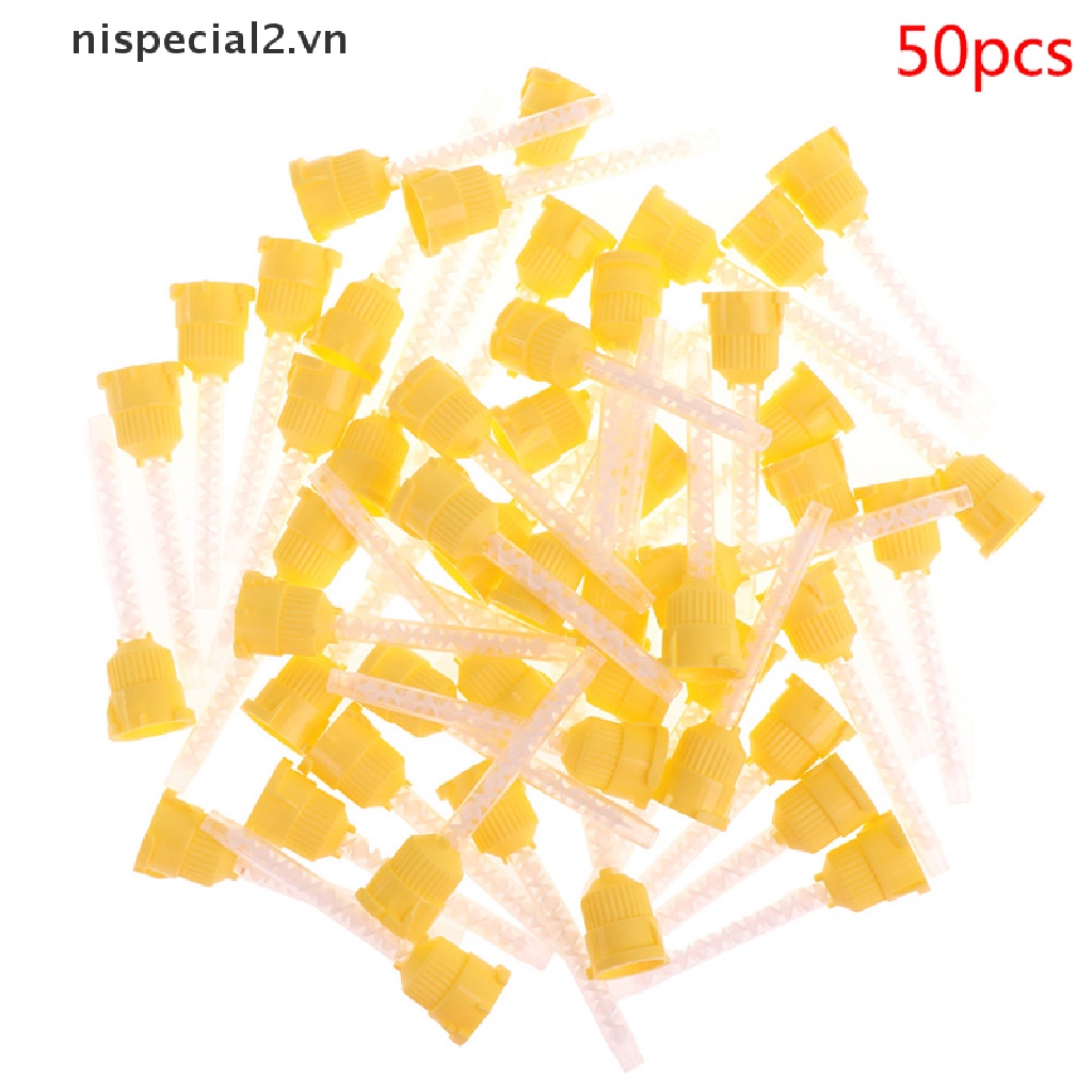 Set 50 Đầu Trộn Chất Liệu Cao Su Silicone ry Dùng Một Lần