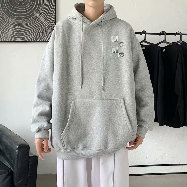 Áo Hoodie In Họa Tiết Hoạt Hình Phong Cách hip hop Đường Phố Nhật Bản Thời Trang Cho Nam Cỡ Lớn M-8XL