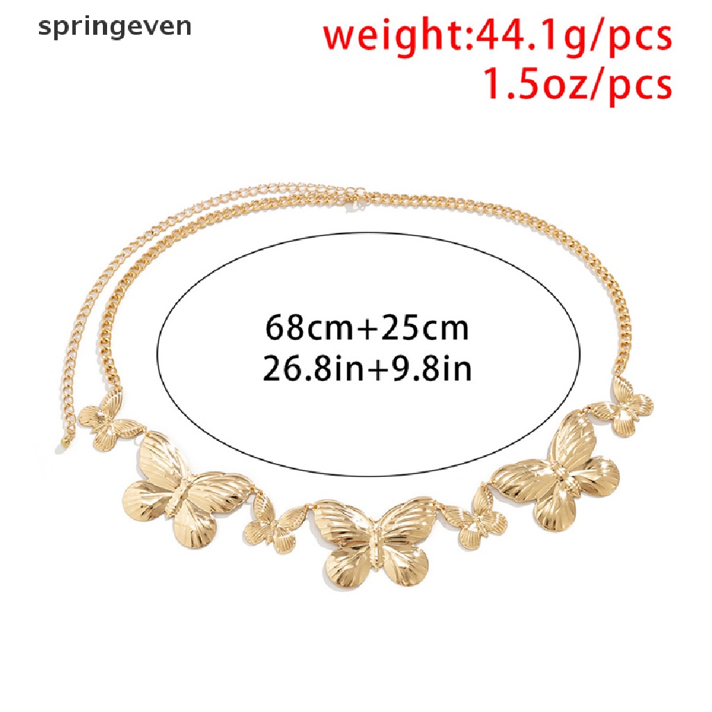 Dây Xích Đeo Hông Bằng Kim Loại Hình Bướm Lớn Phong Cách Punk Cá Tính Cho Nữ