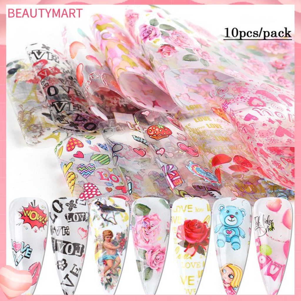 Set 10 Miếng Dán Trang Trí Móng Tay DIY Họa Tiết Bầu Trời Sao Trọng Lượng Nhẹ Dành Cho Nữ