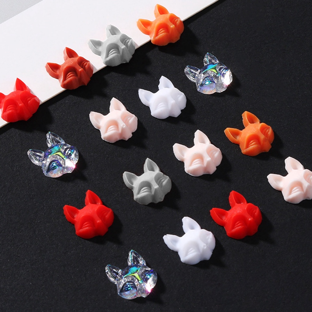 Bộ 30 Phụ Kiện Trang Trí Móng Tay Tạo Hiệu Ứng 3D Tự Nhiên Hình Đầu Cáo Cho Nữ